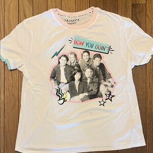 Vintage FRIENDS White Graphic Tee with Colorful Accents